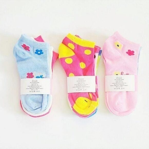 NWT 9-Pairs Girl's Cotton Low cut Socks 4-8 YO - Picture 3 of 4